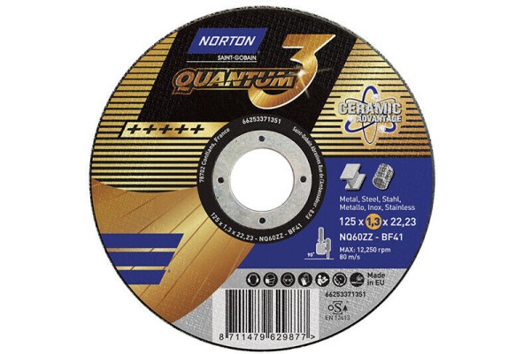 Norton Disco da taglio Quantum3 125x1,3x22.23mm