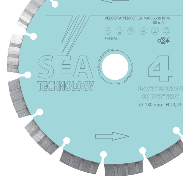 SEA Technology Diamantscheibe LASER SCAN QUATTRO 180x22,23mm