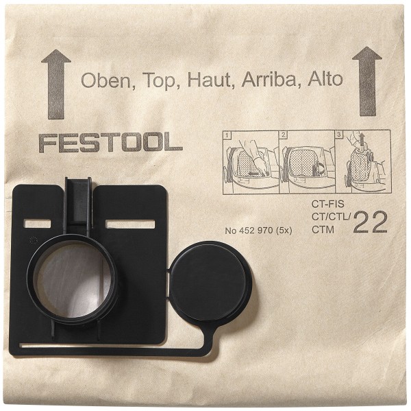 Festool Sacchetto filtro FIS-CT 55/5, conf. 5 pezzi