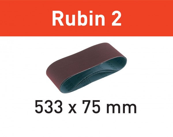 Festool Schleifband L533X 75-P80 RU2/10 Rubin 2, VE 10 Stück