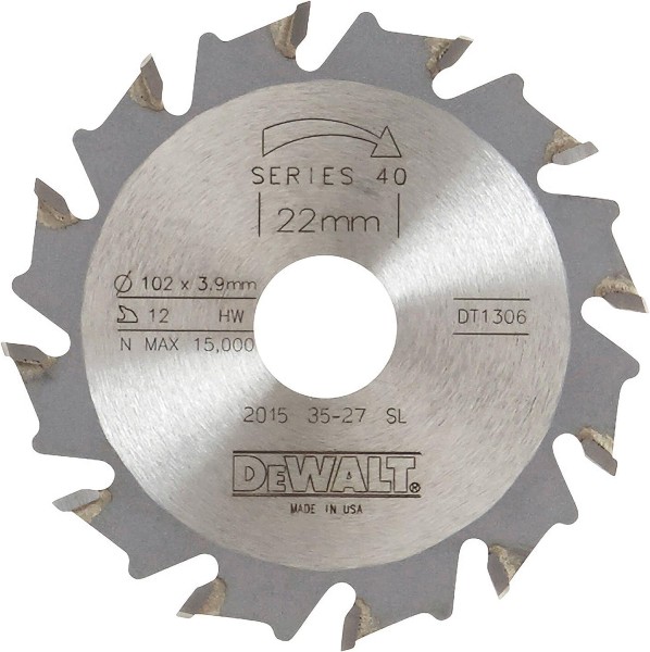 Dewalt Lama per elettrofresatrice 102x3,9x22mm D=12